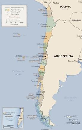 Gran mapa detallado de carreteras de Chile