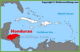 Ubicación de Honduras en el mapa del Caribe