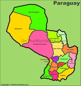 Mapa administrativo de Paraguay