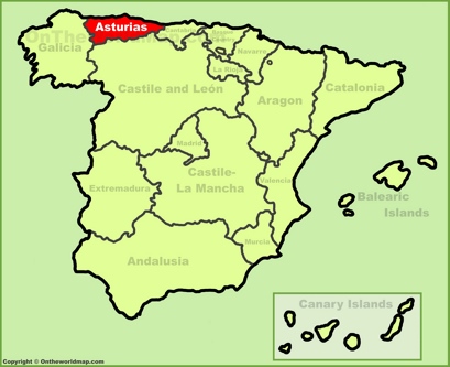 Asturias Localización Mapa