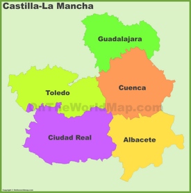 Castilla-La Mancha Provincias Mapa