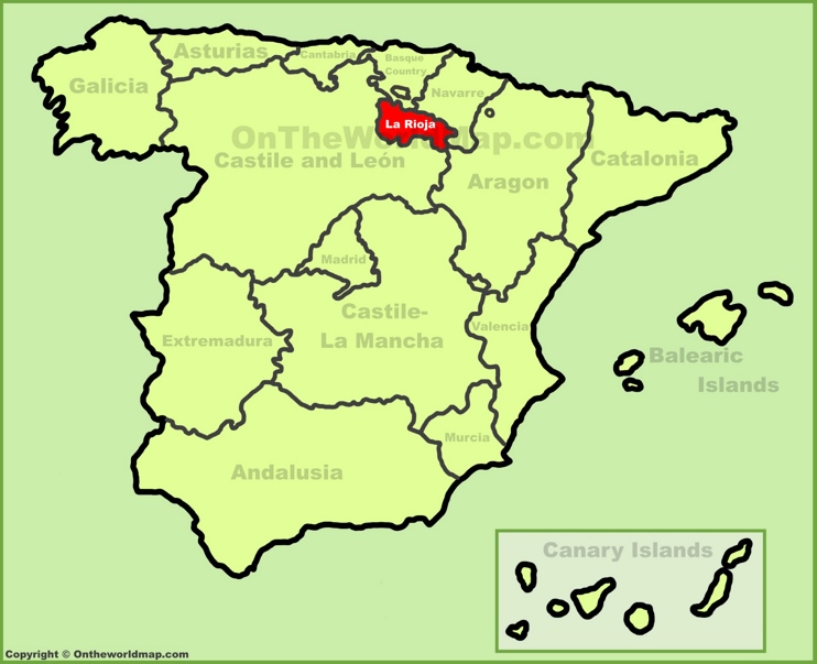 La Rioja en el mapa de España