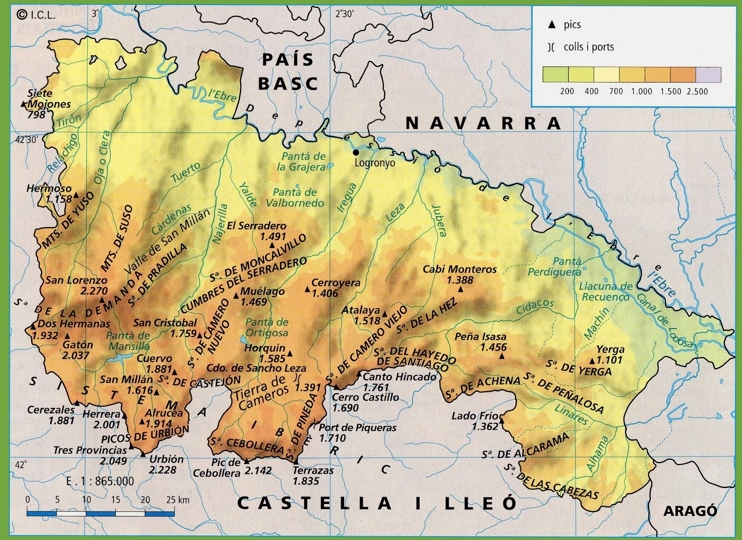 La Rioja - Mapa Fisico
