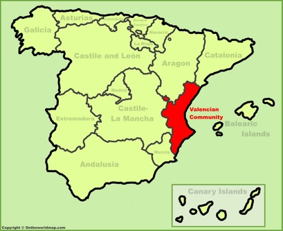 Comunidad Valenciana Localización Mapa