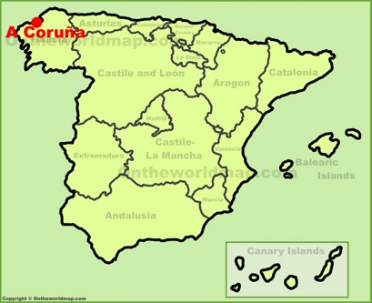 A Coruña Localización Mapa