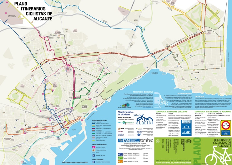Alicante bicicleta mapa