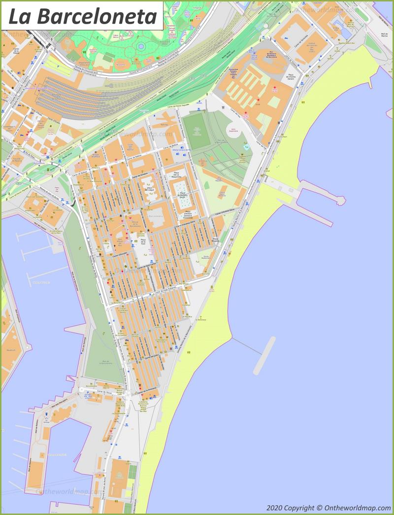 Mapa de La Barceloneta