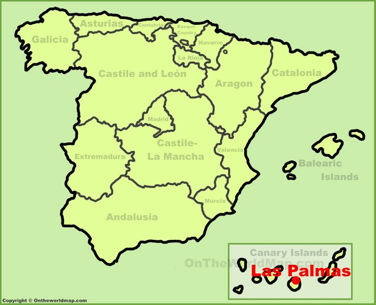 Las Palmas en el mapa de España