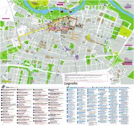 Logroño - Mapa de hoteles y atracciones turisticas