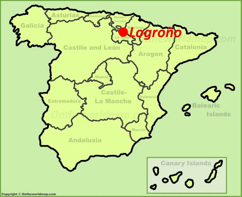 Logroño en el mapa de España