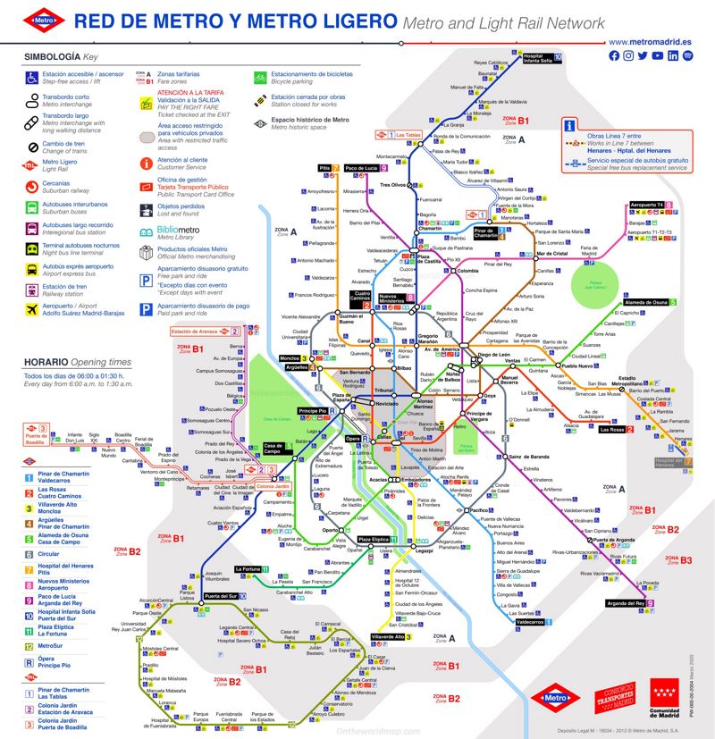 Madrid metro mapa