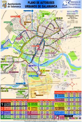 Mapa de autobuses de Salamanca