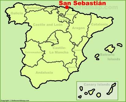 San Sebastián Localización Mapa