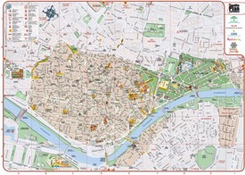 Sevilla - Mapa del centro de la ciudad