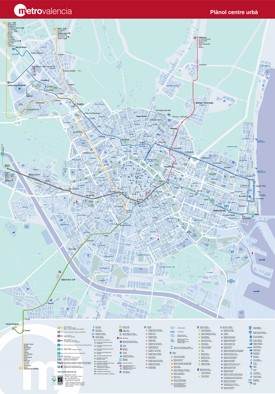 Metro turístico mapa de Valencia