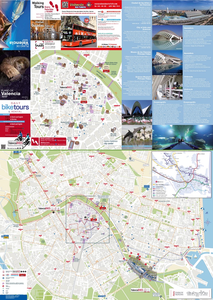 Valencia - Mapa de hoteles y atracciones turísticas