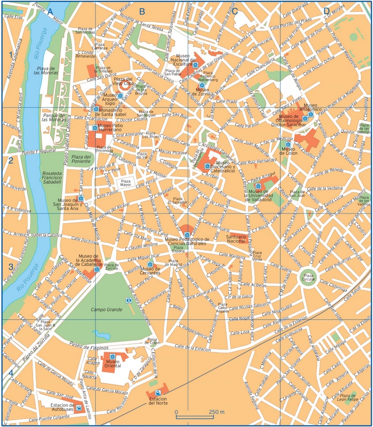 Valladolid - Mapa del centro de la ciudad