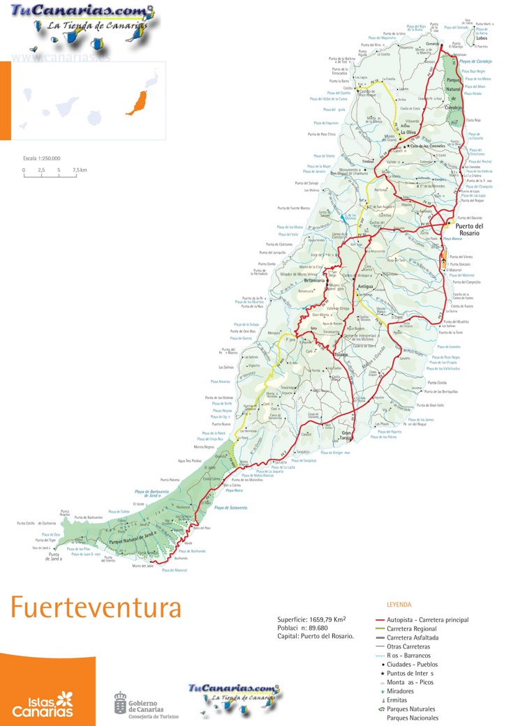 Fuerteventura carreteras mapa