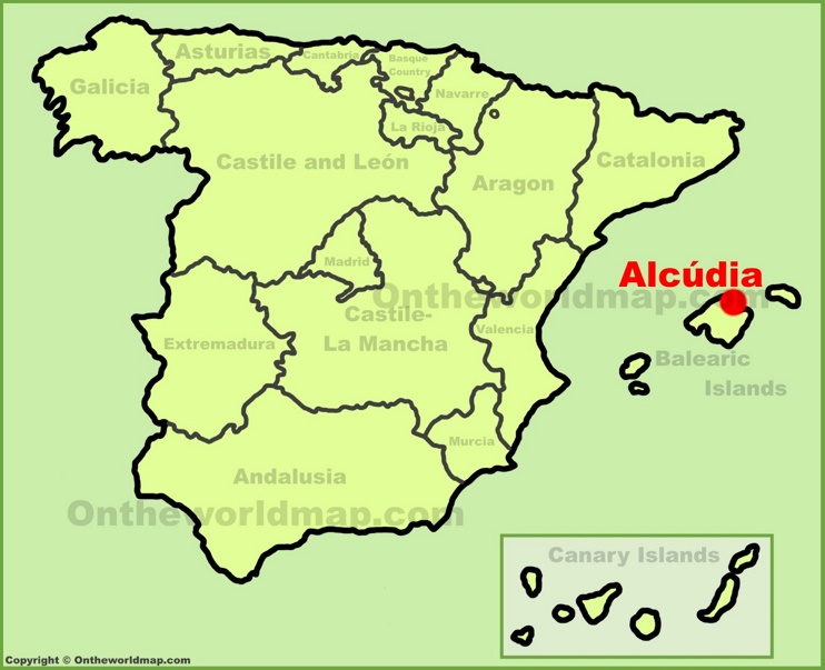 Alcúdia en el mapa de España