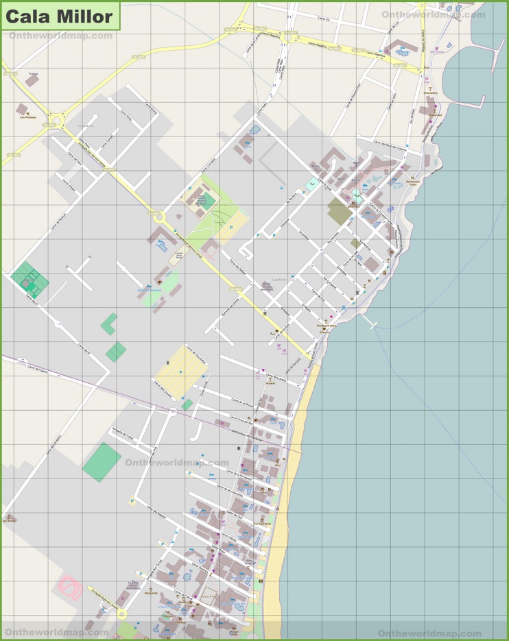 Gran mapa detallado de Cala Millor
