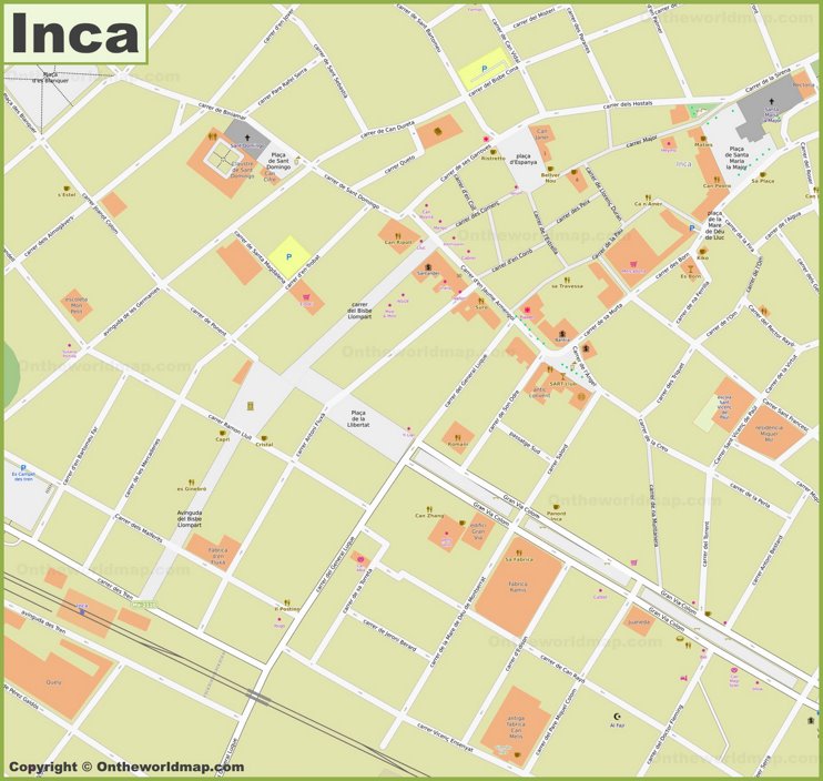 Inca  - Centro de la ciudad Mapa