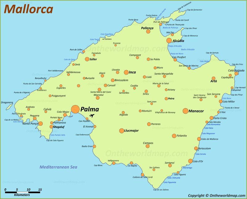 Mapa de Mallorca