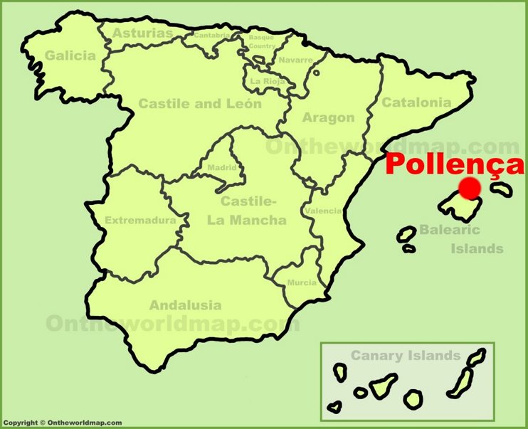 Pollensa en el mapa de España