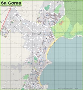 Gran mapa detallado de Sa Coma