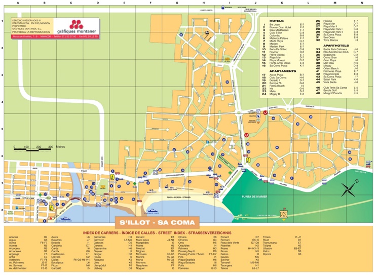 Mapa de hoteles en Sa Coma