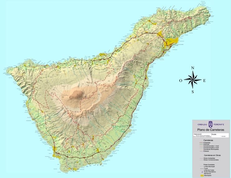 Tenerife carreteras mapa