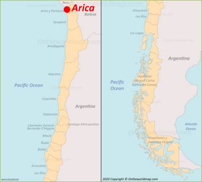 Arica Localización Mapa