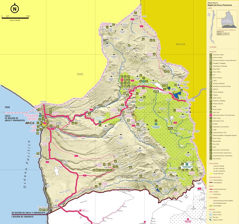 Arica y Parinacota - Mapa Turistico