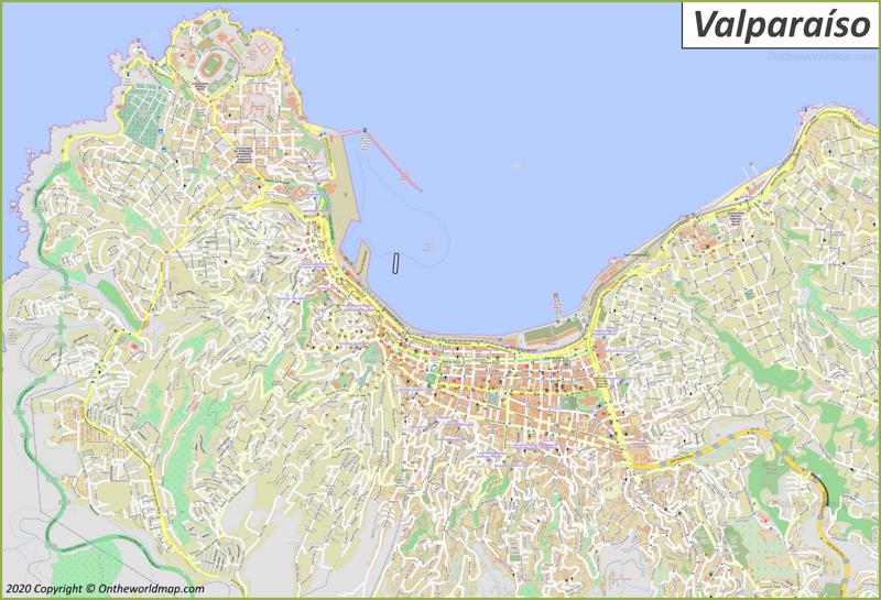 Mapa detallado de Valparaíso