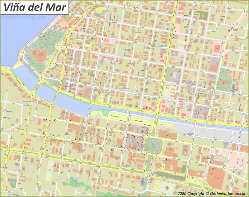 Viña del Mar - Mapa del centro de la ciudad