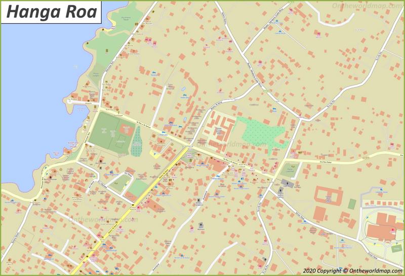 Mapa detallado de Hanga Roa