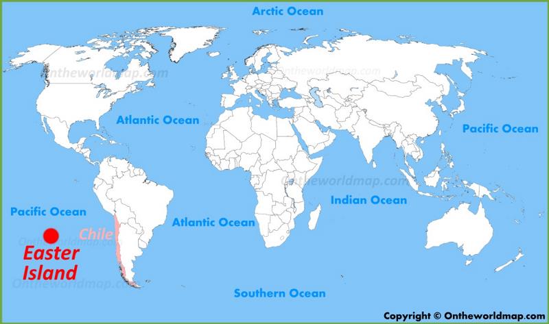 Isla de Pascua en el mapa mundial