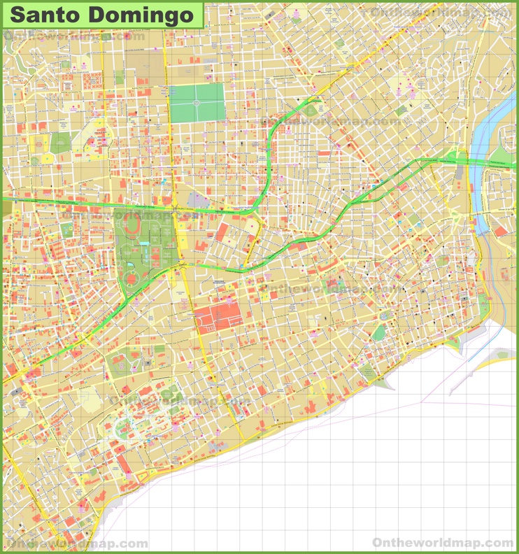 Santo Domingo city center map