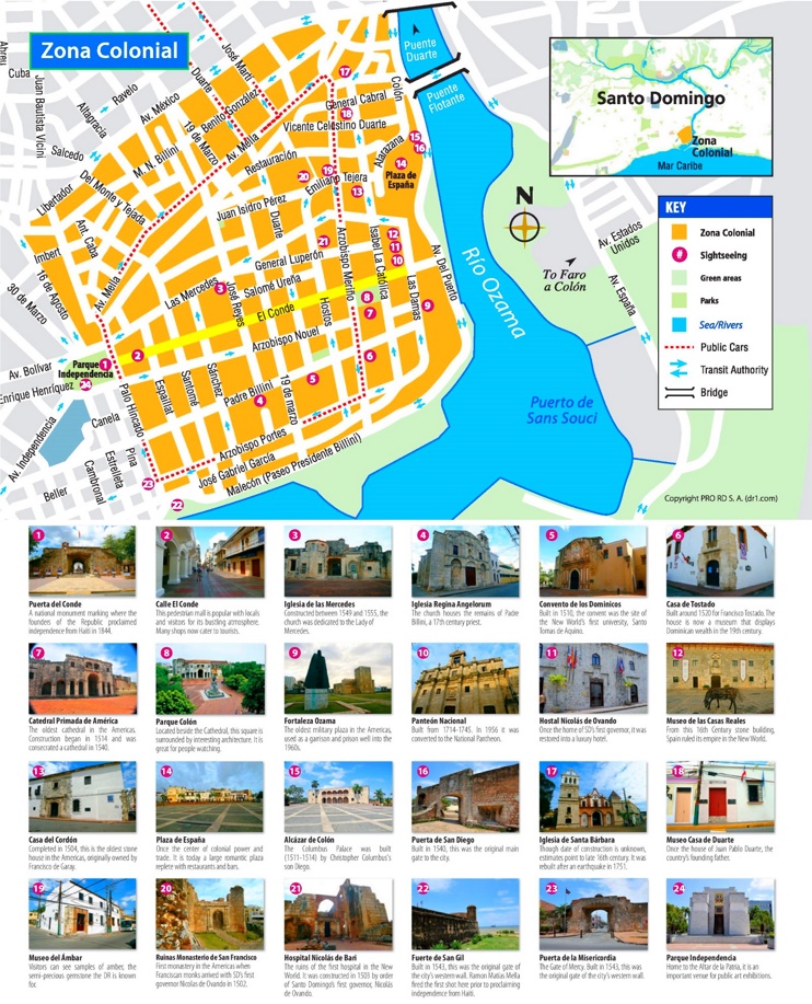 Santo Domingo Ciudad Colonial map