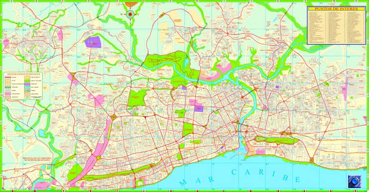 Santo Domingo sightseeing map