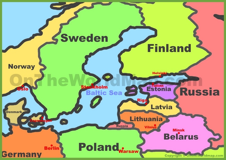 Mapa de los Países Bálticos