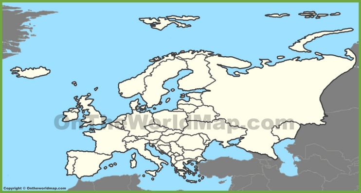 Esquema del mapa en blanco de Europa