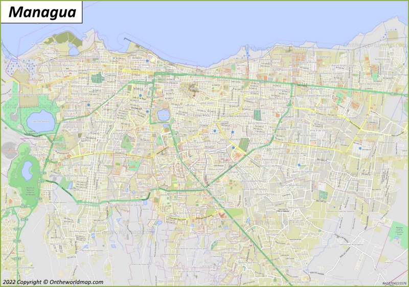 Mapa de Managua | Nicaragua | Mapas Detallados de Managua (Leal Villa ...