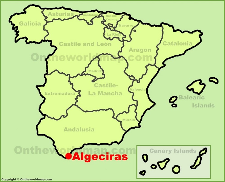 Algeciras en el mapa de España