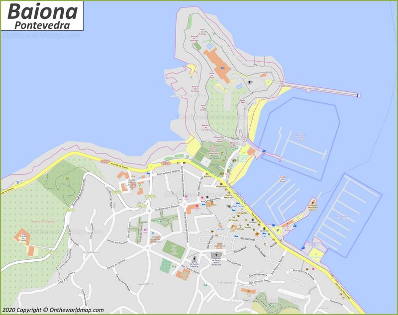Mapa detallado de Baiona