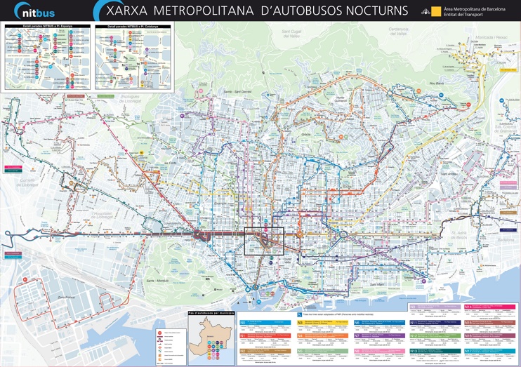 Barcelona Nitbus mapa