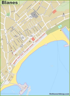 Blanes  - Centro de la ciudad Mapa