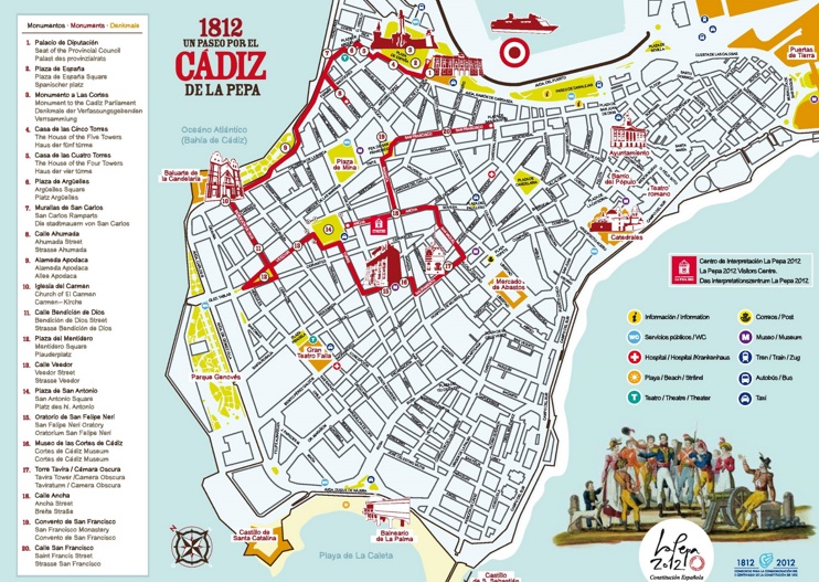 Cádiz - mapa de turismo