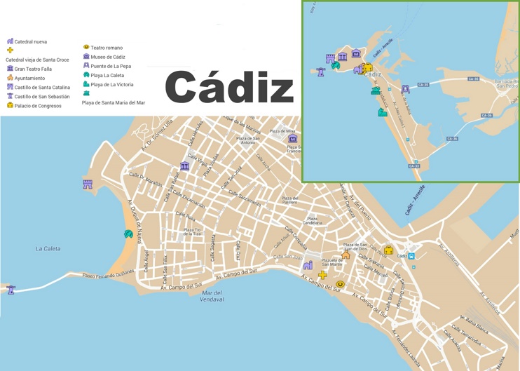 Cádiz - Mapa Turistico
