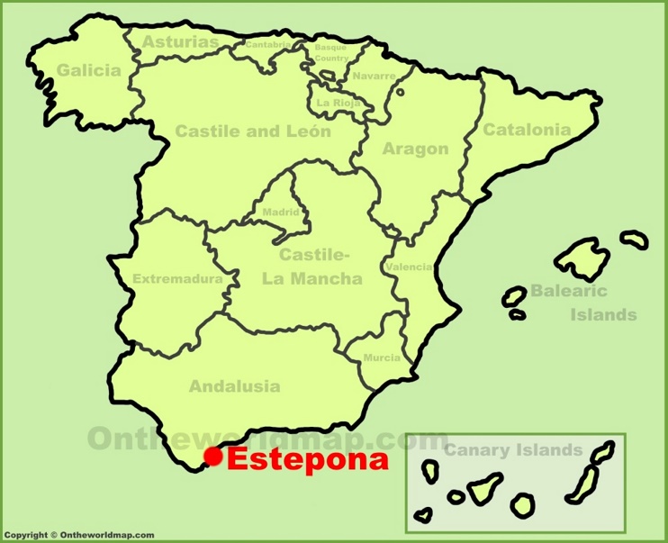 Estepona en el mapa de España