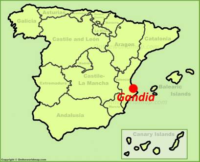 Gandía Localizacion Mapa